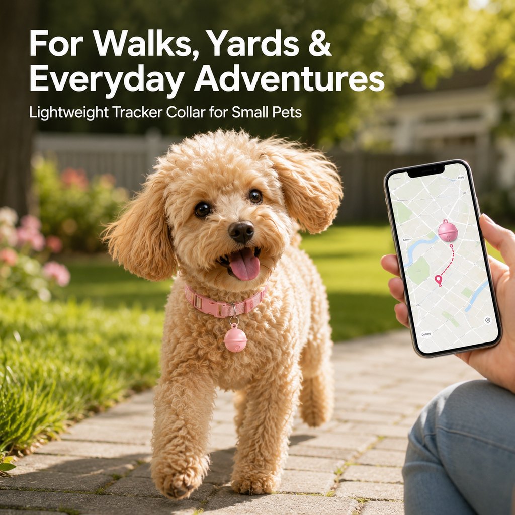 Smart Pet Tracker Bell Collar for Cats & Small Dogs - Find Hiding Pets Faster at Home, in the Yard & on Daily Walks