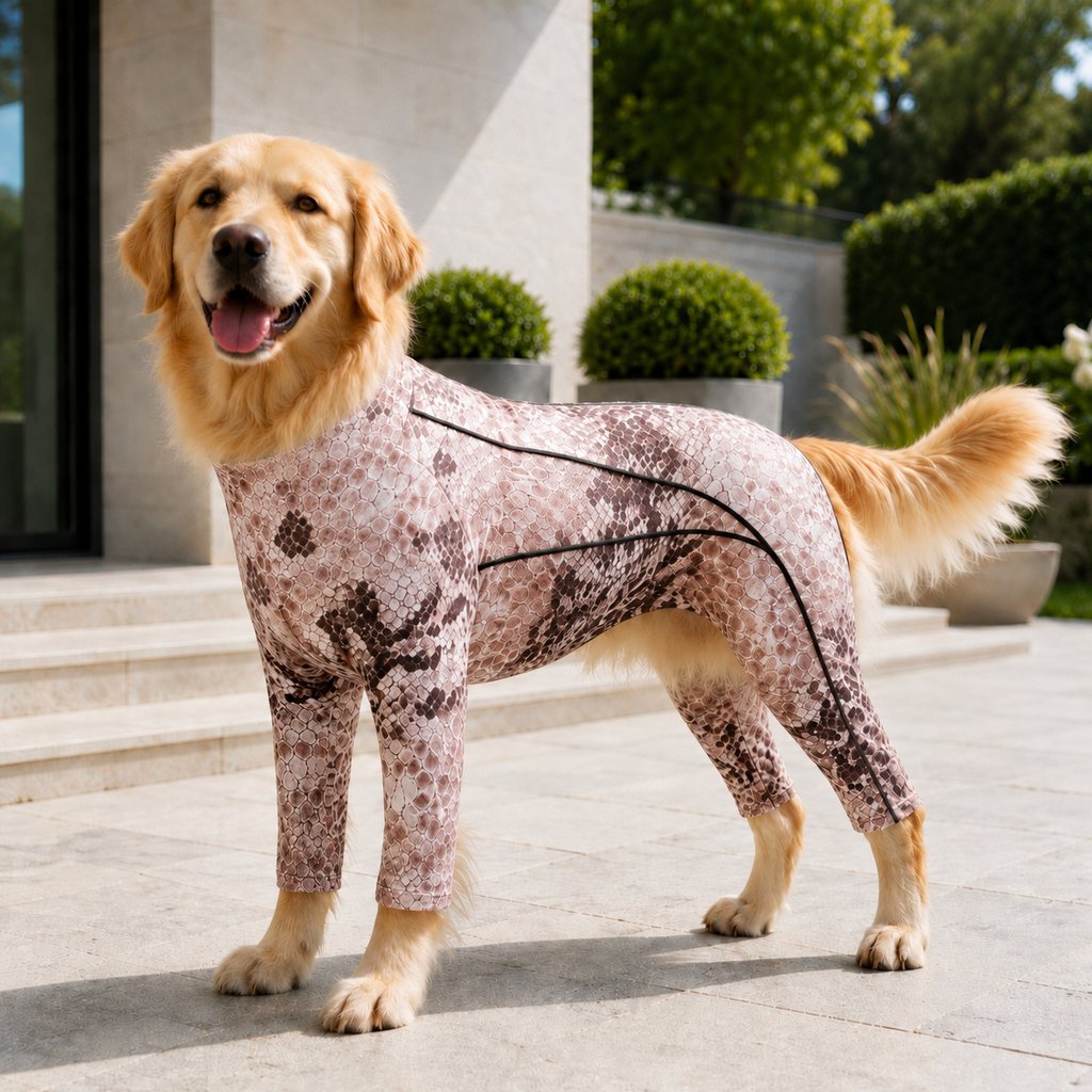 Four-Leg Full-Body Dog Jumpsuit for Home & Outdoor Wear – Helps Contain Loose Fur & Everyday Dirt