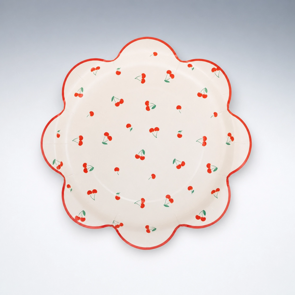 Scattered Cherry Paper Plates, 8 ct, 10 in
