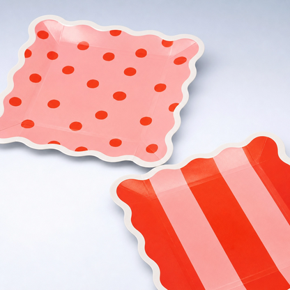 Bear Theme Stripe and Dot Paper Plates, 8 ct