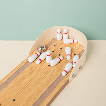Wooden Mini Desktop Bowling Game for Kids