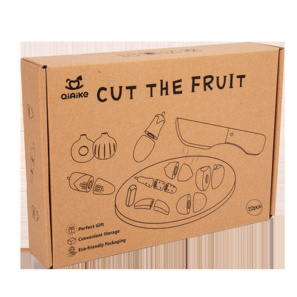 Montessori Wooden Fruit & Vegetable Cutting Play Food Set