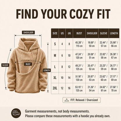 Pet Carrier Sherpa Hoodie for Small Dogs & Cats – Cozy Front Pouch Sweatshirt for Walks, Errands & Home Cuddles – Keeps Pets Warm & Close