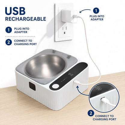 Smart Motion Sensor Covered Cat Bowl for Cleaner Indoor Feeding - Auto Open Lid Helps Keep Food Covered from Dust, Hair & Flies