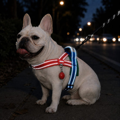 No-Choke French Bulldog Harness & Leash Set for Daily Walks - Reflective, Easy-Control Fit for Broad-Chest Dogs