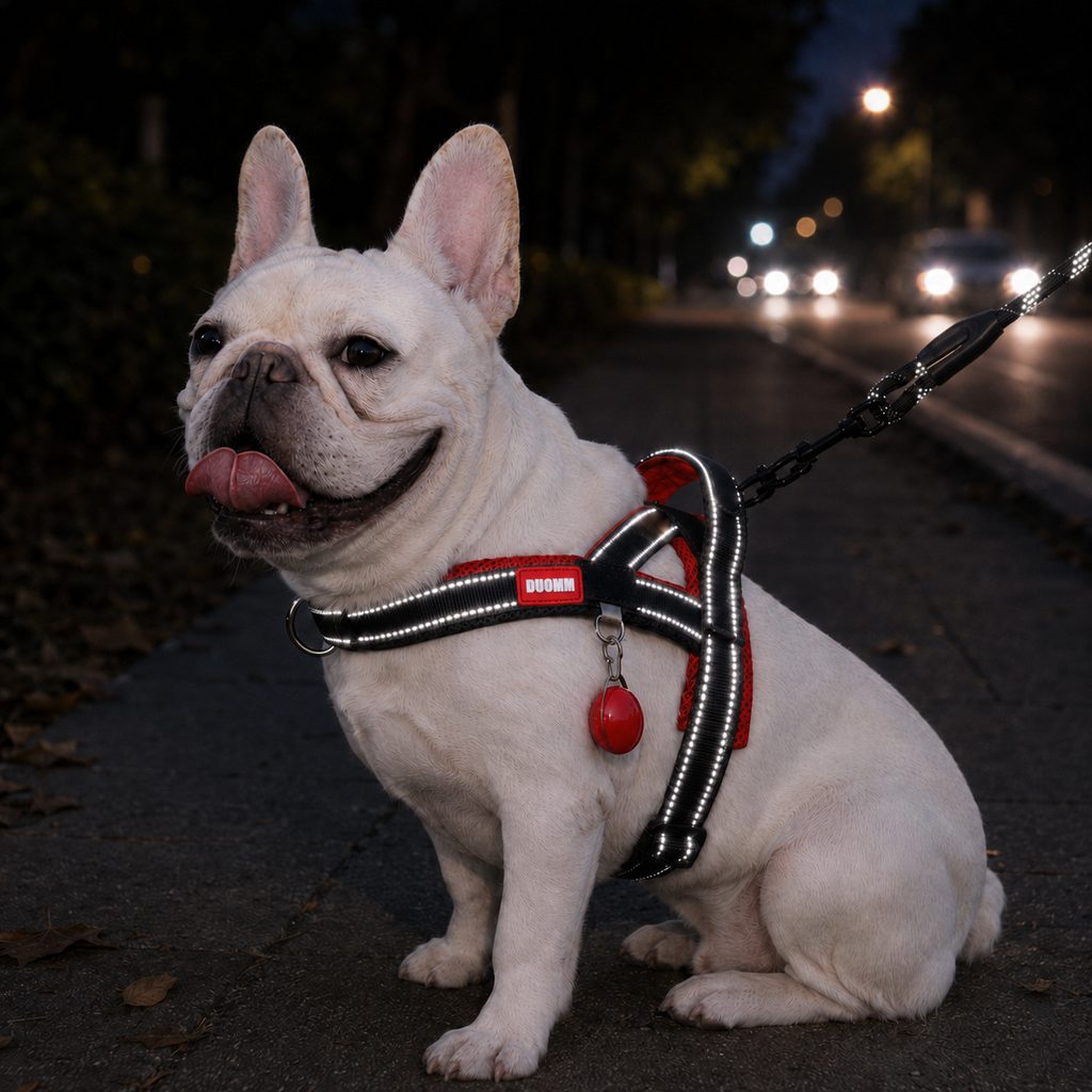 No-Choke French Bulldog Harness & Leash Set for Daily Walks - Reflective, Easy-Control Fit for Broad-Chest Dogs