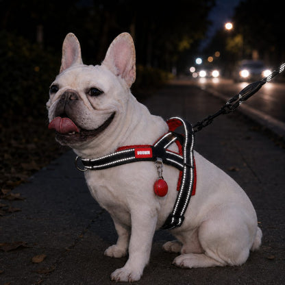 No-Choke French Bulldog Harness & Leash Set for Daily Walks - Reflective, Easy-Control Fit for Broad-Chest Dogs