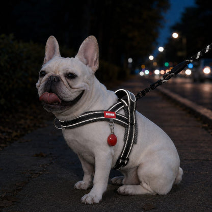 No-Choke French Bulldog Harness & Leash Set for Daily Walks - Reflective, Easy-Control Fit for Broad-Chest Dogs