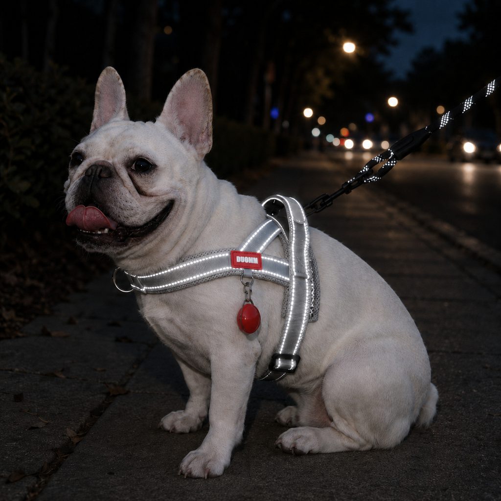 No-Choke French Bulldog Harness & Leash Set for Daily Walks - Reflective, Easy-Control Fit for Broad-Chest Dogs
