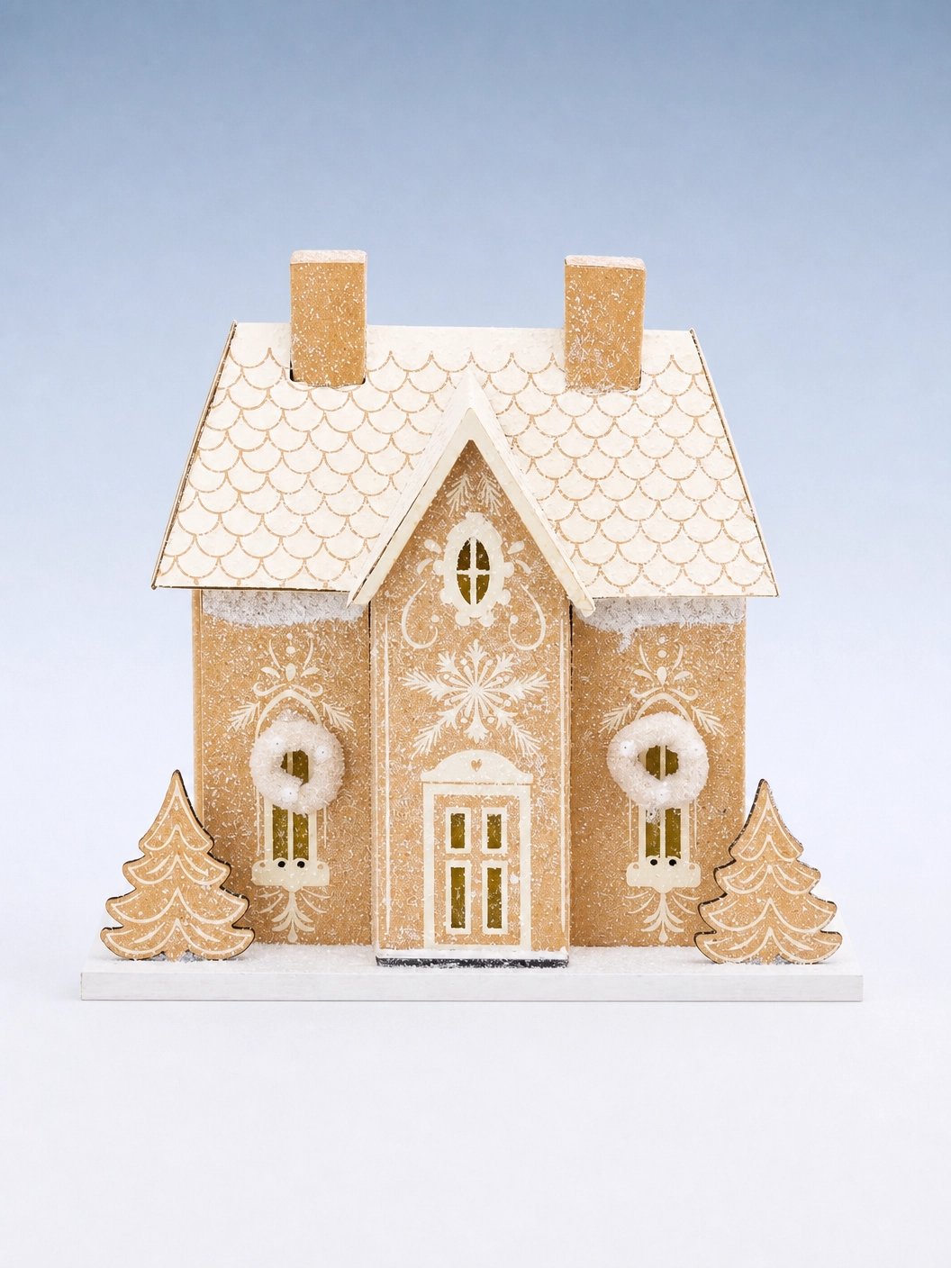 Gingerbread House Paperboard Village Decor with Light