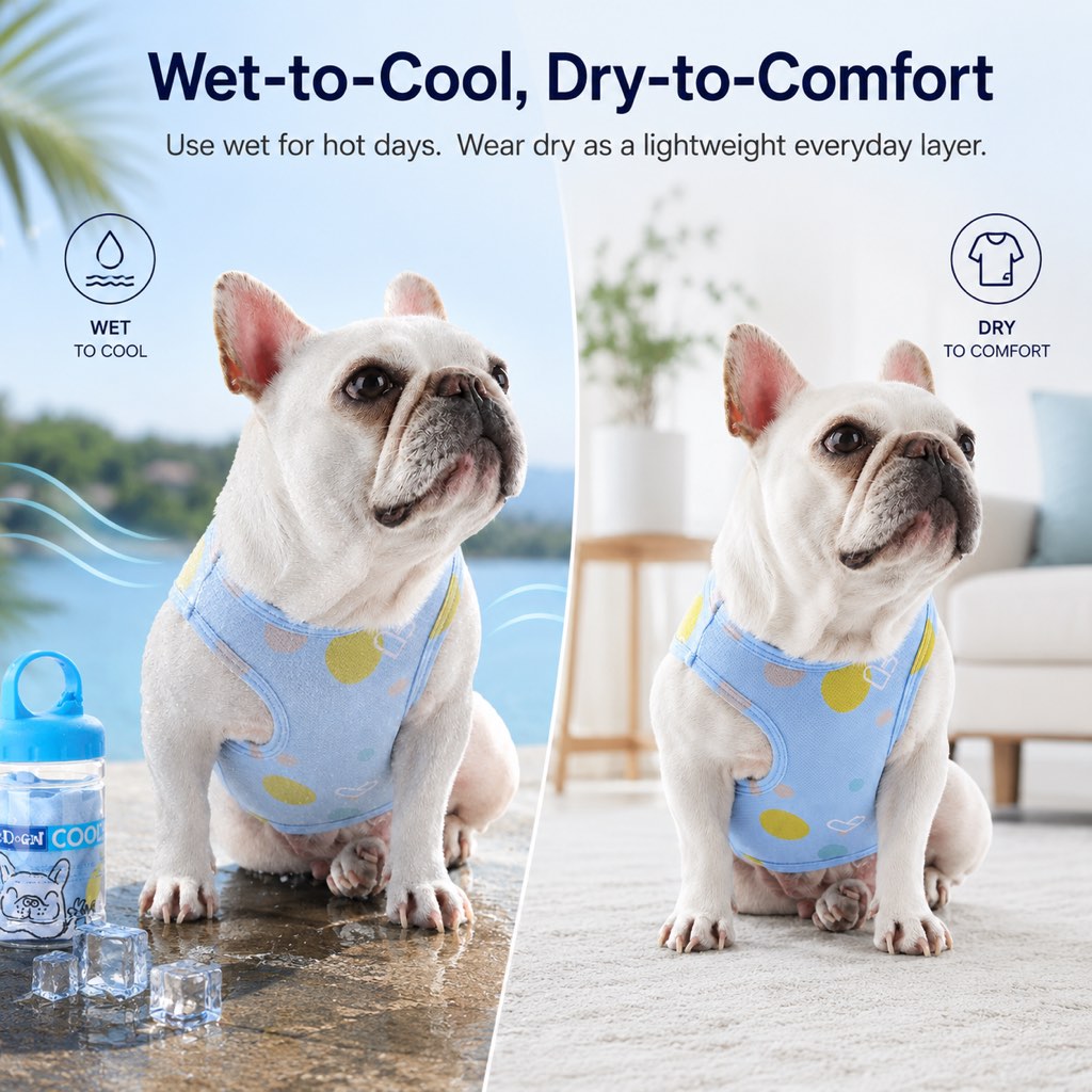 French Bulldog Cooling Vest for Hot Summer Walks