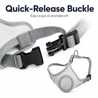 Breathable Dog Muzzle for Walks, Grooming & Vet Visits - Soft Adjustable Mesh Muzzle to Help Reduce Biting, Chewing & Barking