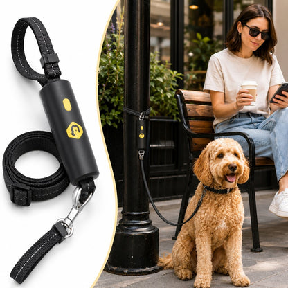 Quick-Tether Dog Leash for Cafes, Patios & Parks - Keep Your Dog Close Hands-Free