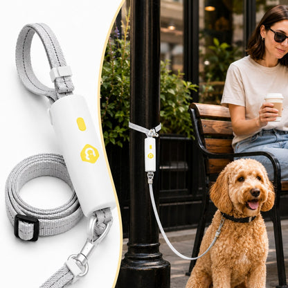 Quick-Tether Dog Leash for Cafes, Patios & Parks - Keep Your Dog Close Hands-Free