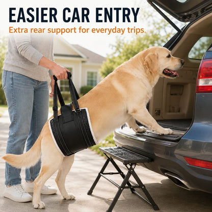 Rear Support Dog Lift Sling for Senior Dogs - Soft Adjustable Hind-Leg Assistance for Stairs, Cars & Potty Breaks