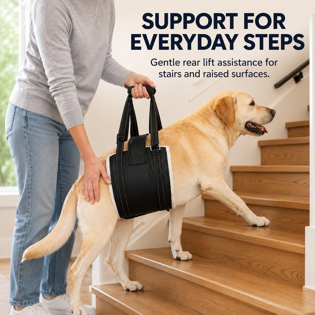 Rear Support Dog Lift Sling for Senior Dogs - Soft Adjustable Hind-Leg Assistance for Stairs, Cars & Potty Breaks
