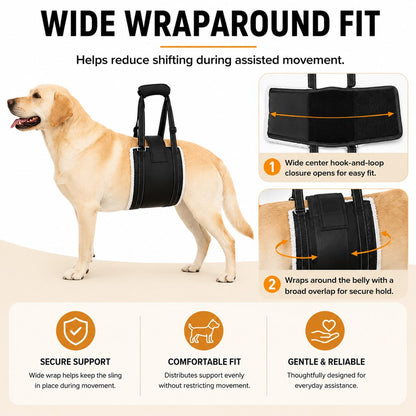 Rear Support Dog Lift Sling for Senior Dogs - Soft Adjustable Hind-Leg Assistance for Stairs, Cars & Potty Breaks