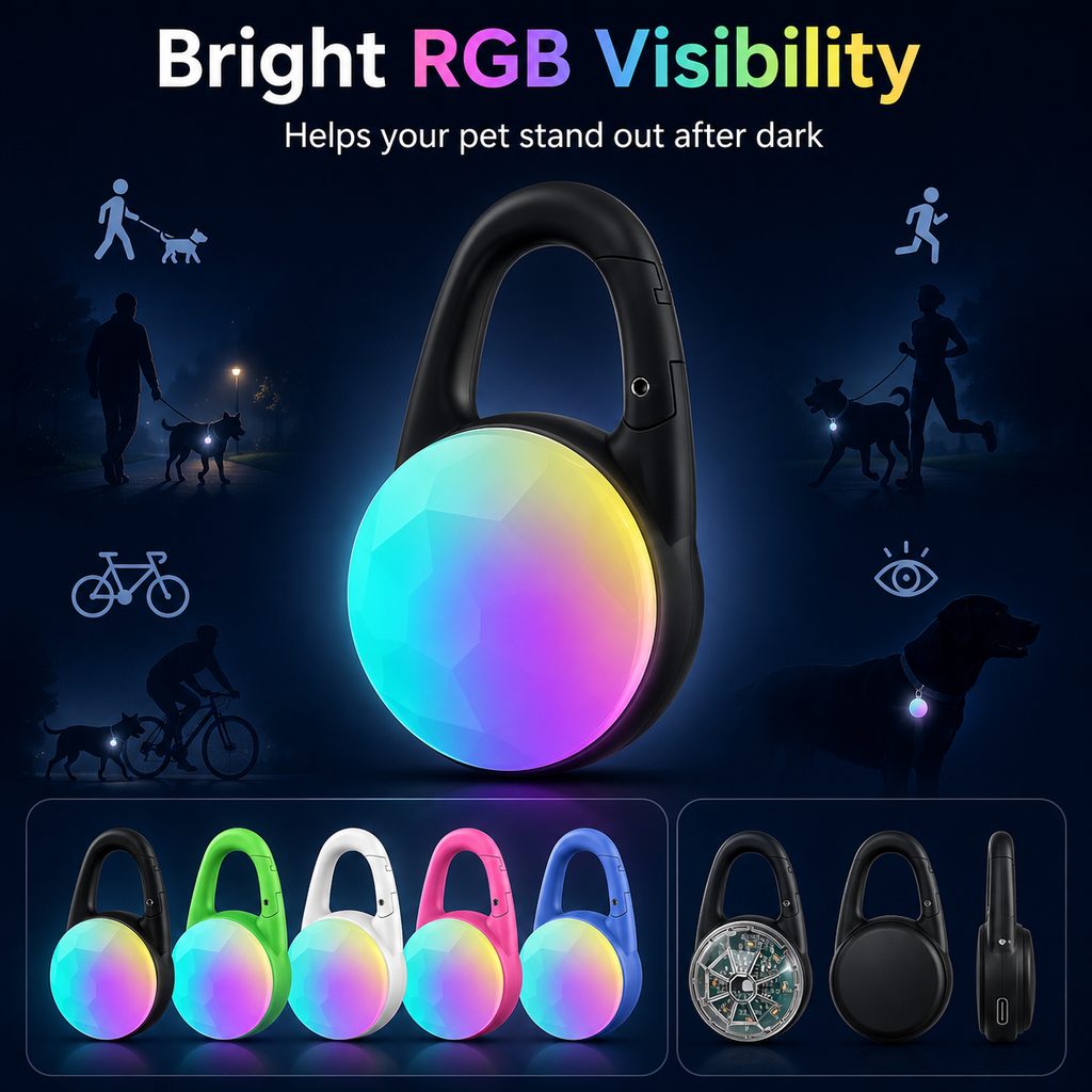 Rechargeable Clip-On LED Dog Safety Light for Night Walks - Keeps Pets Visible During Evening Walks, Jogging & Outdoor Adventures