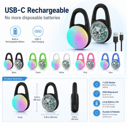 Rechargeable Clip-On LED Dog Safety Light for Night Walks - Keeps Pets Visible During Evening Walks, Jogging & Outdoor Adventures