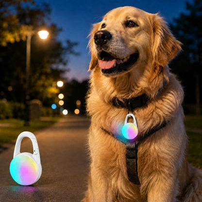 Rechargeable Clip-On LED Dog Safety Light for Night Walks - Keeps Pets Visible During Evening Walks, Jogging & Outdoor Adventures