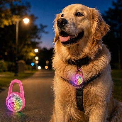 Rechargeable Clip-On LED Dog Safety Light for Night Walks - Keeps Pets Visible During Evening Walks, Jogging & Outdoor Adventures