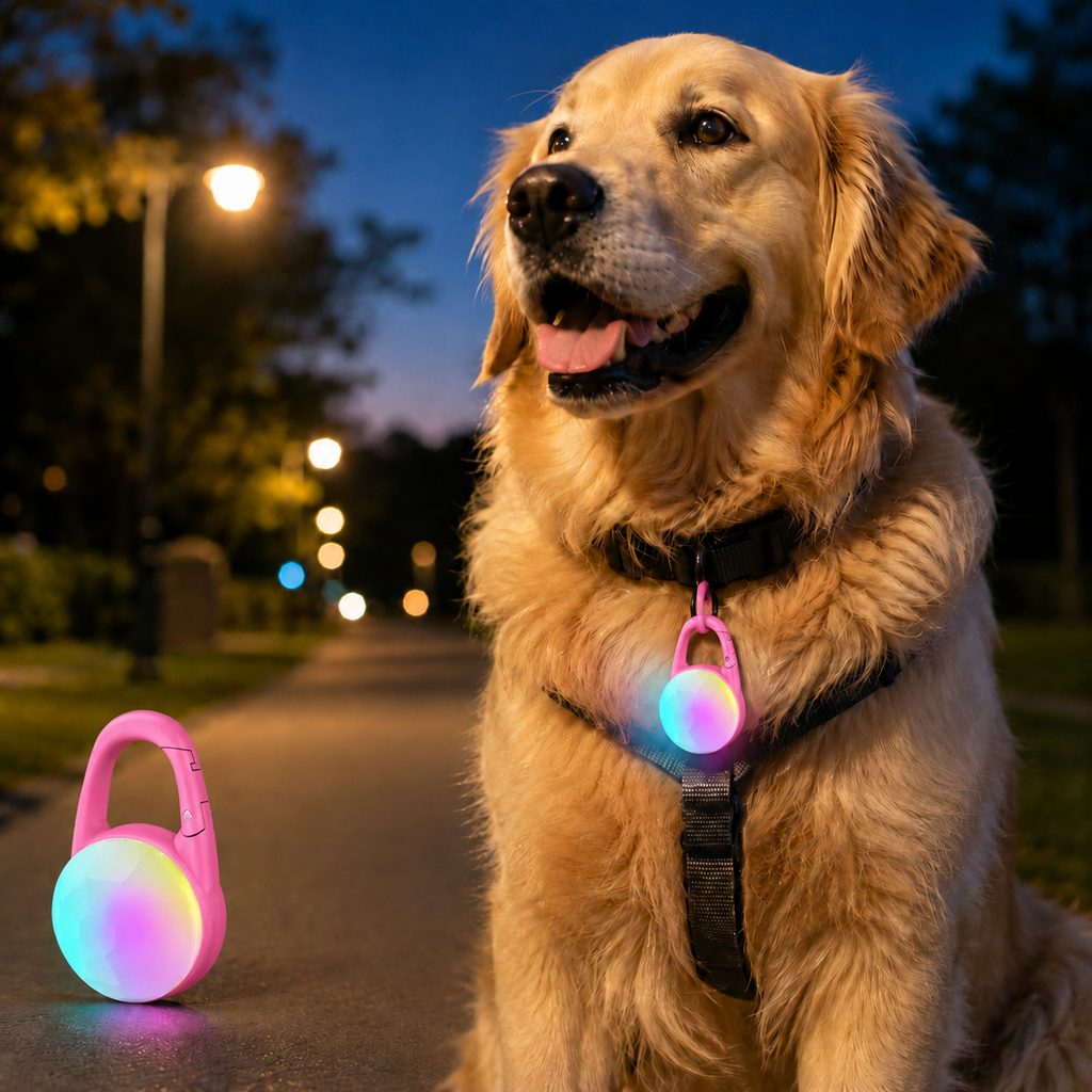 Rechargeable Clip-On LED Dog Safety Light for Night Walks - Keeps Pets Visible During Evening Walks, Jogging & Outdoor Adventures