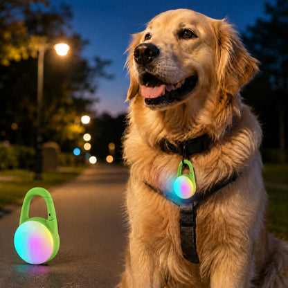 Rechargeable Clip-On LED Dog Safety Light for Night Walks - Keeps Pets Visible During Evening Walks, Jogging & Outdoor Adventures