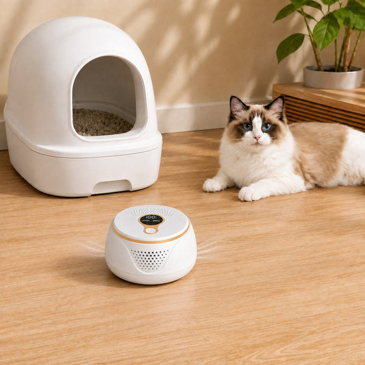 Rechargeable Ozone Pet Odor Deodorizer for Litter Box & Empty Crate Areas – USB-C Odor Treatment Device for Unoccupied Small Spaces