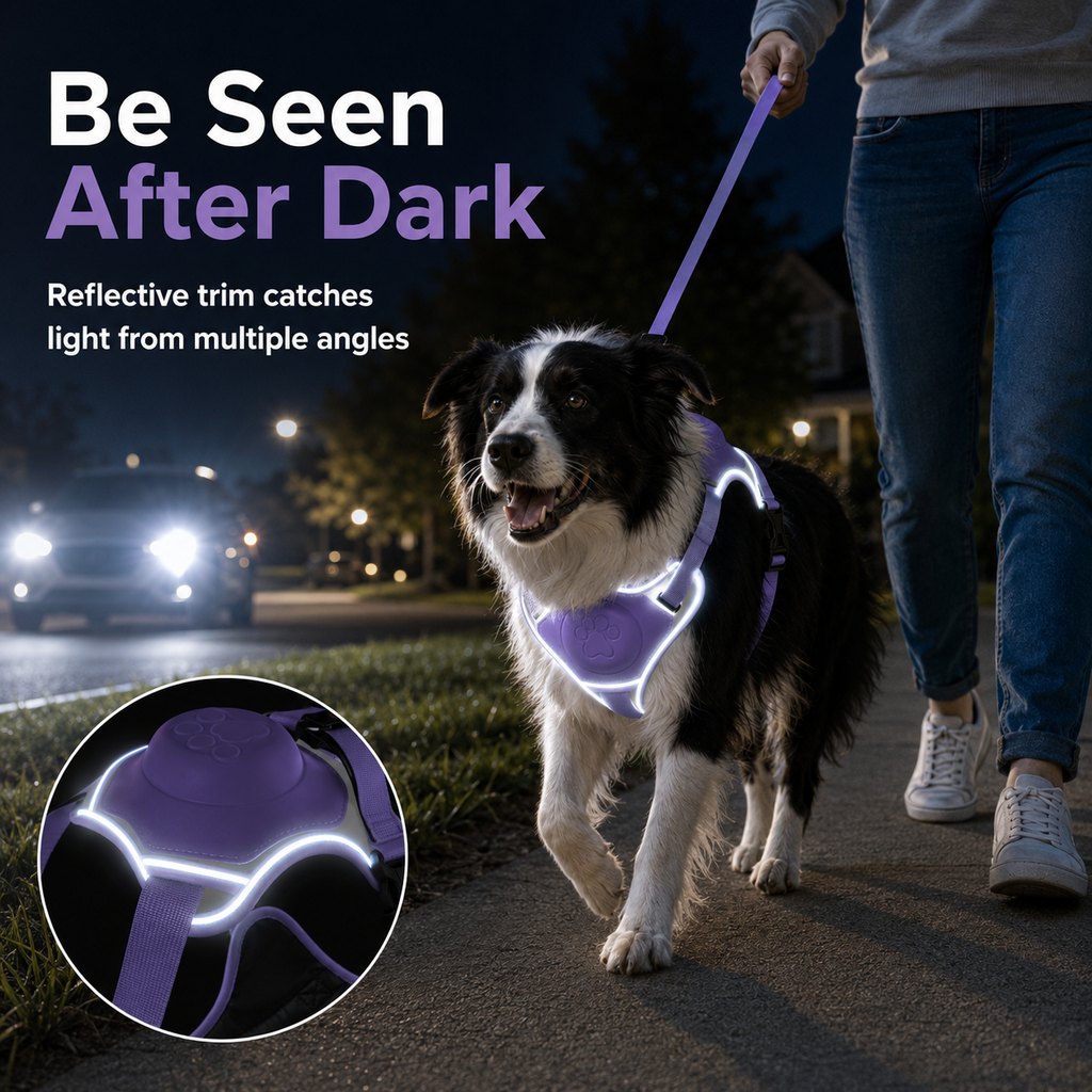 No-Pull Reflective Dog Harness with Built-In Retractable Leash for Safer Daily Walks