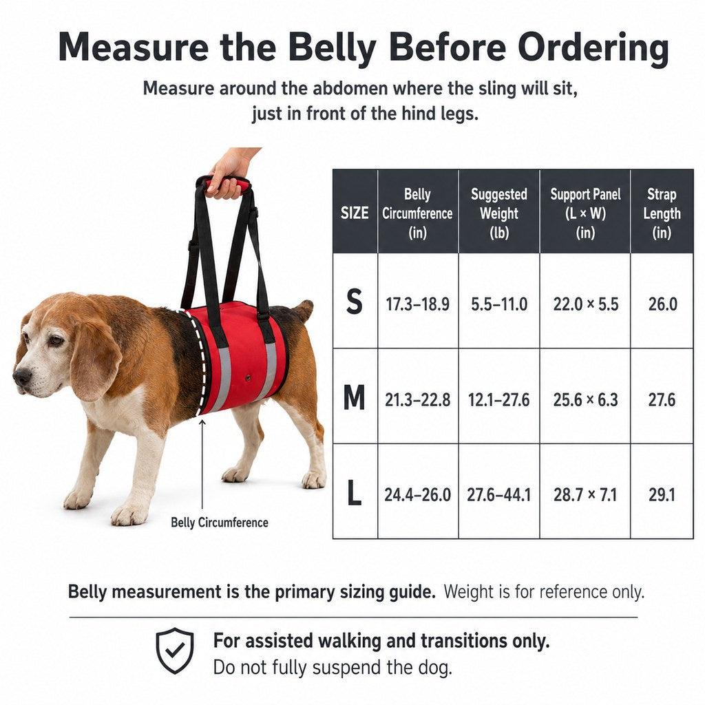 Reflective Dog Lift Support Sling - Belly Assist for Dogs with Limited Mobility on Stairs, Walks & Car Entry