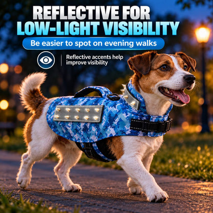 Protective Anti-Bite Dog Vest for Dog Parks & Training – Studded Neck & Body Guard with Control Handle