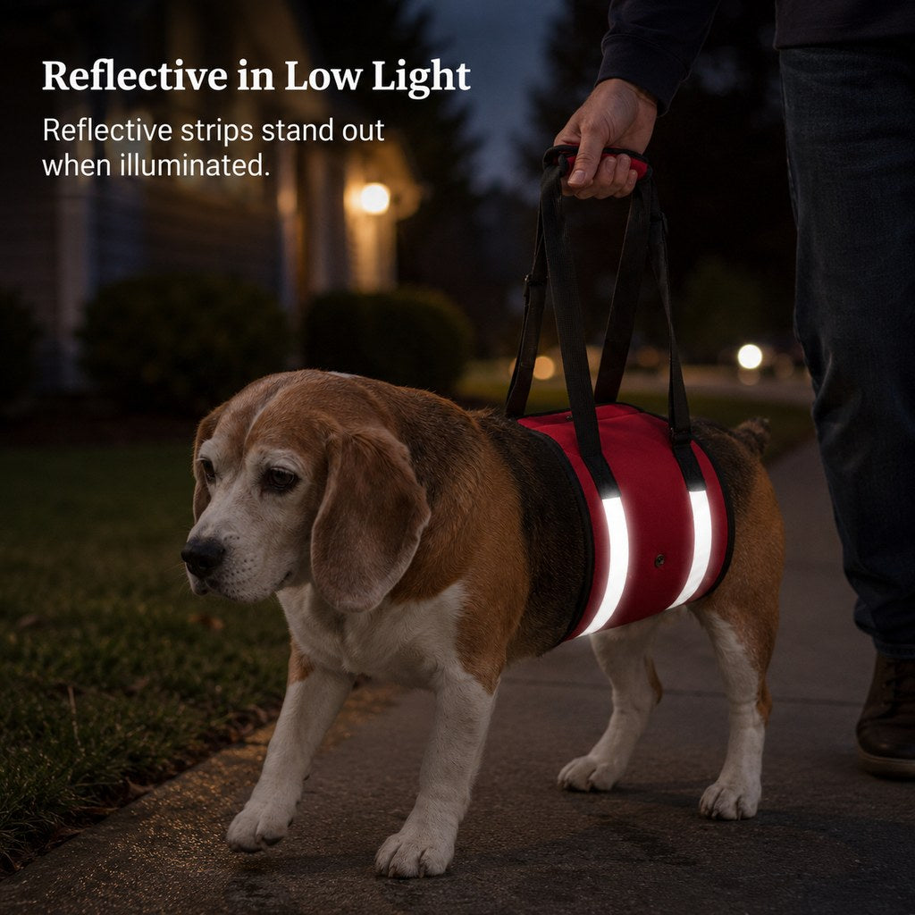 Reflective Dog Lift Support Sling - Belly Assist for Dogs with Limited Mobility on Stairs, Walks & Car Entry