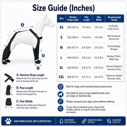 Stay-On Outdoor Dog Boots with Leg Covers - Anti-Slip Reflective Paw Protection for Muddy Walks