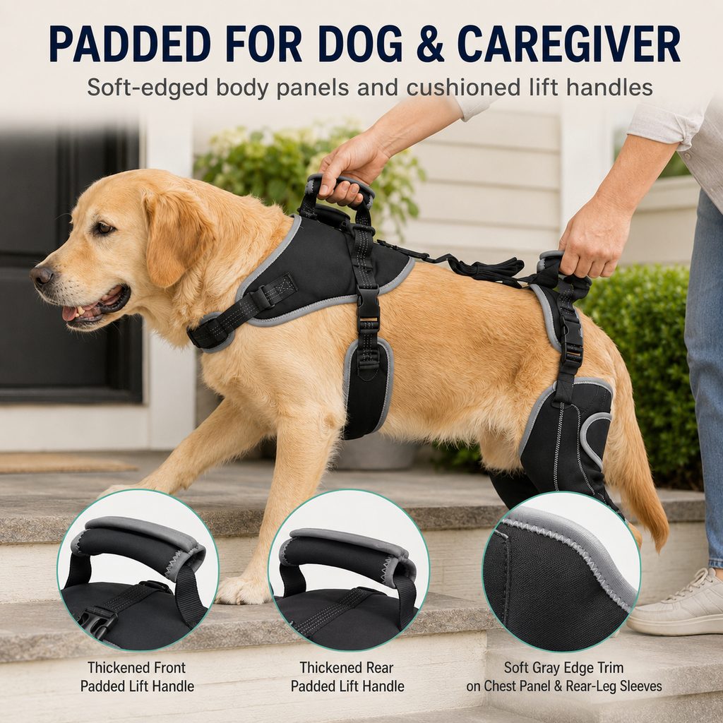 Full-Body Dog Lift Harness with Dual Rear-Leg Support - Easier Standing, Stairs & Car Entry