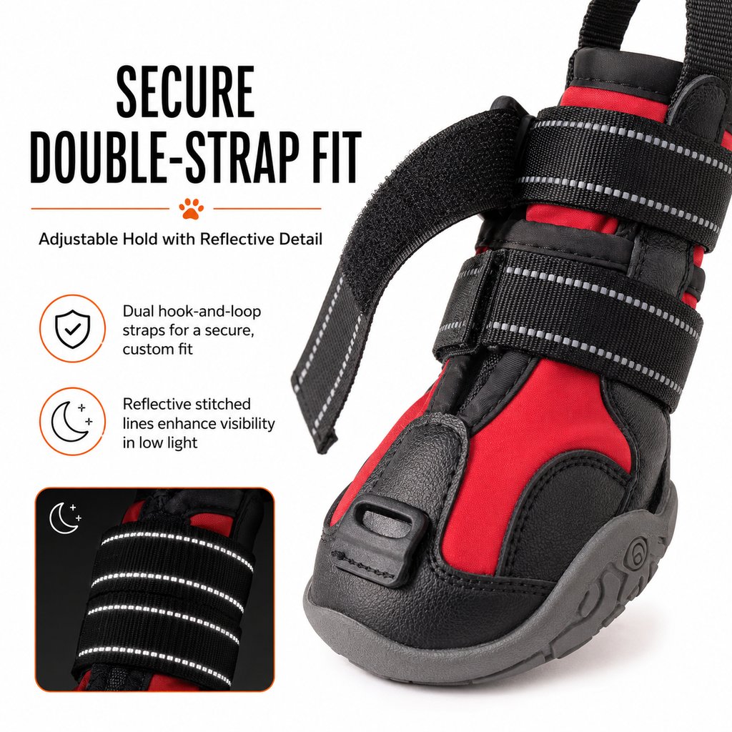 Adjustable Tension-Dial Dog Paw-Lift Support Boots – For Indoor Floors & Outdoor Walks, Paw Dragging & Scuffing Support