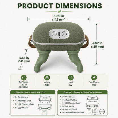 Hands-Free Dog Massager with Heat – Bionic Kneading for Post-Walk Relaxation & Everyday Comfort