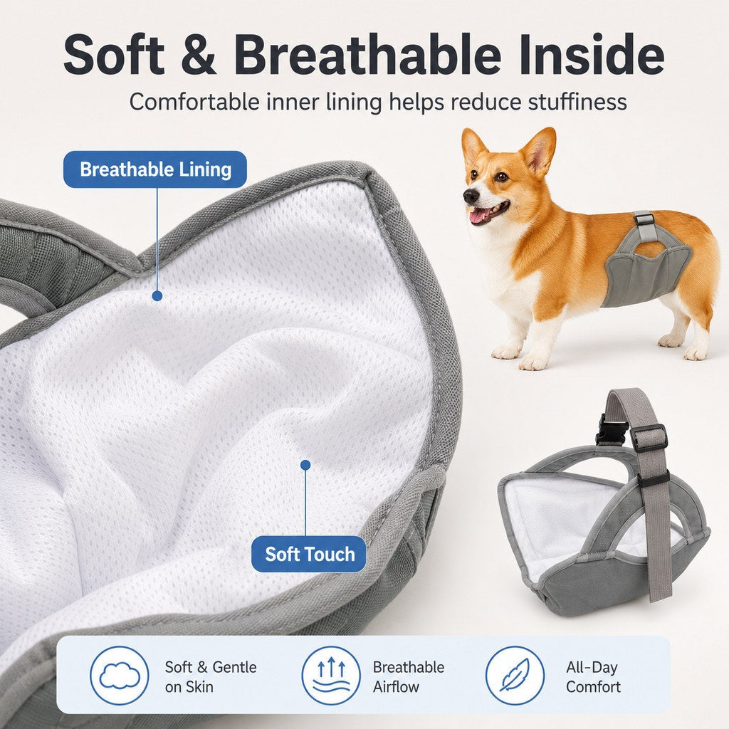 Reusable Female Dog Diaper for Heat Cycles - Adjustable Washable Sanitary Pants for Home & Travel