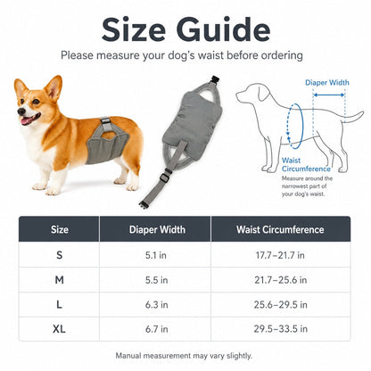 Reusable Female Dog Diaper for Heat Cycles - Adjustable Washable Sanitary Pants for Home & Travel