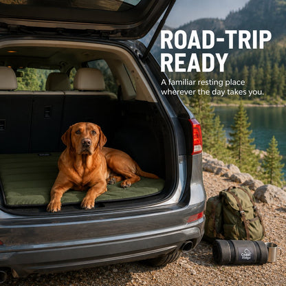 Portable Roll-Up Dog Travel Mat for Camping & Car Trips - Keeps Pets Off Damp, Dirty Ground
