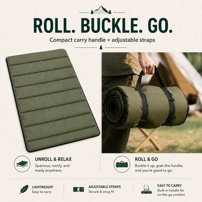 Portable Roll-Up Dog Travel Mat for Camping & Car Trips - Keeps Pets Off Damp, Dirty Ground