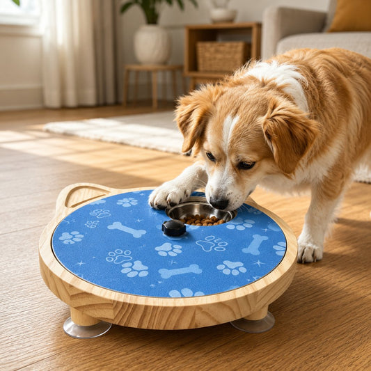 2-in-1 Rotating Dog Nail Scratch Board & Treat Puzzle for At-Home Front-Paw Care - Designed for Dogs That Dislike Clippers