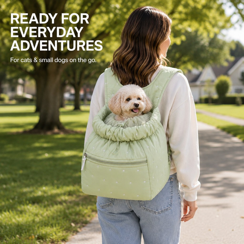 Hands-Free Pet Carrier Backpack for Everyday Outings – Breathable Travel Carrier for Cats & Small Dogs