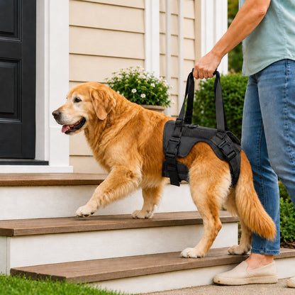 Rear Support Dog Lift Harness for Stairs, Walks & Recovery - Padded Assist Harness for Senior, Injured & Weak-Hind-Leg Dogs
