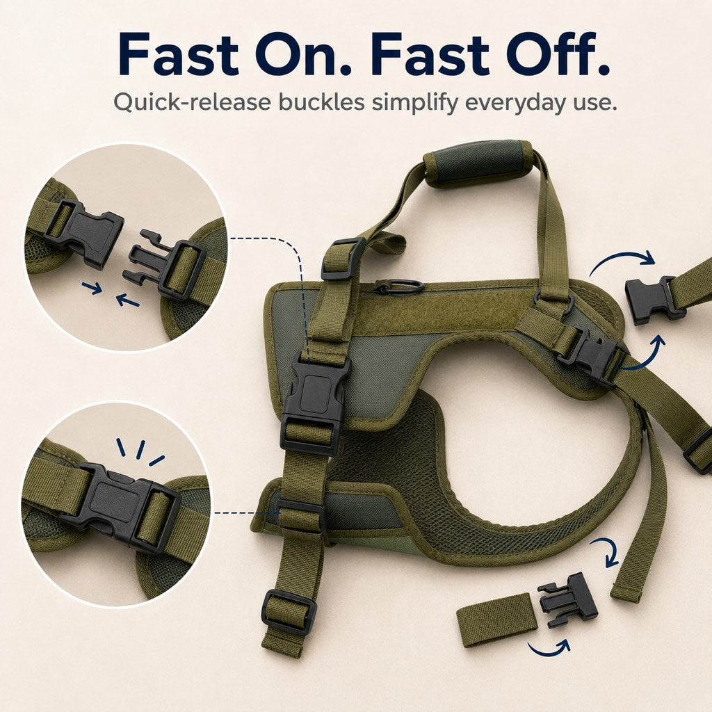 Rear Support Dog Lift Harness for Stairs, Walks & Recovery - Padded Assist Harness for Senior, Injured & Weak-Hind-Leg Dogs
