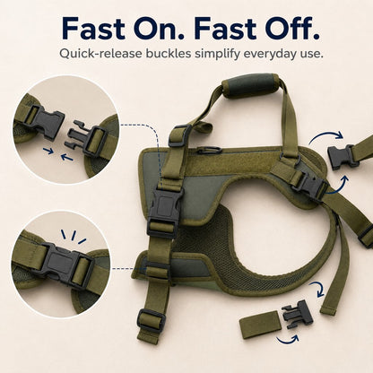 Rear Support Dog Lift Harness for Stairs, Walks & Recovery - Padded Assist Harness for Senior, Injured & Weak-Hind-Leg Dogs