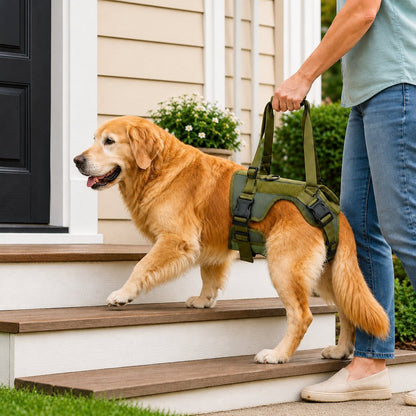 Rear Support Dog Lift Harness for Stairs, Walks & Recovery - Padded Assist Harness for Senior, Injured & Weak-Hind-Leg Dogs
