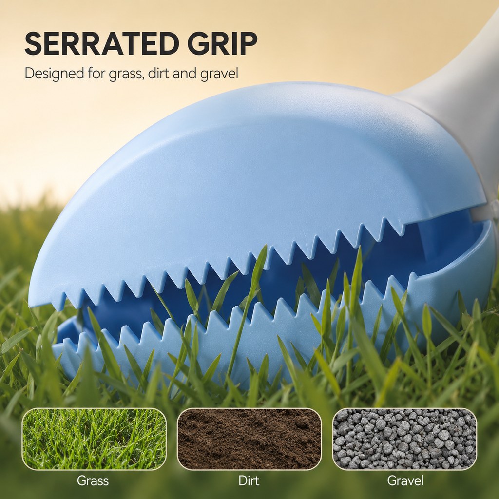 Dog Pooper Scooper for Walks & Yard Cleanup - Bag-Lined Claw with 3 Handle Lengths for Less-Contact Pickup