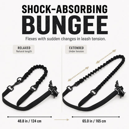 Hands-Free Dog Bike Leash with Shock-Absorbing Bungee – Bike-Mounted Side Arm for Controlled Side-by-Side Runs