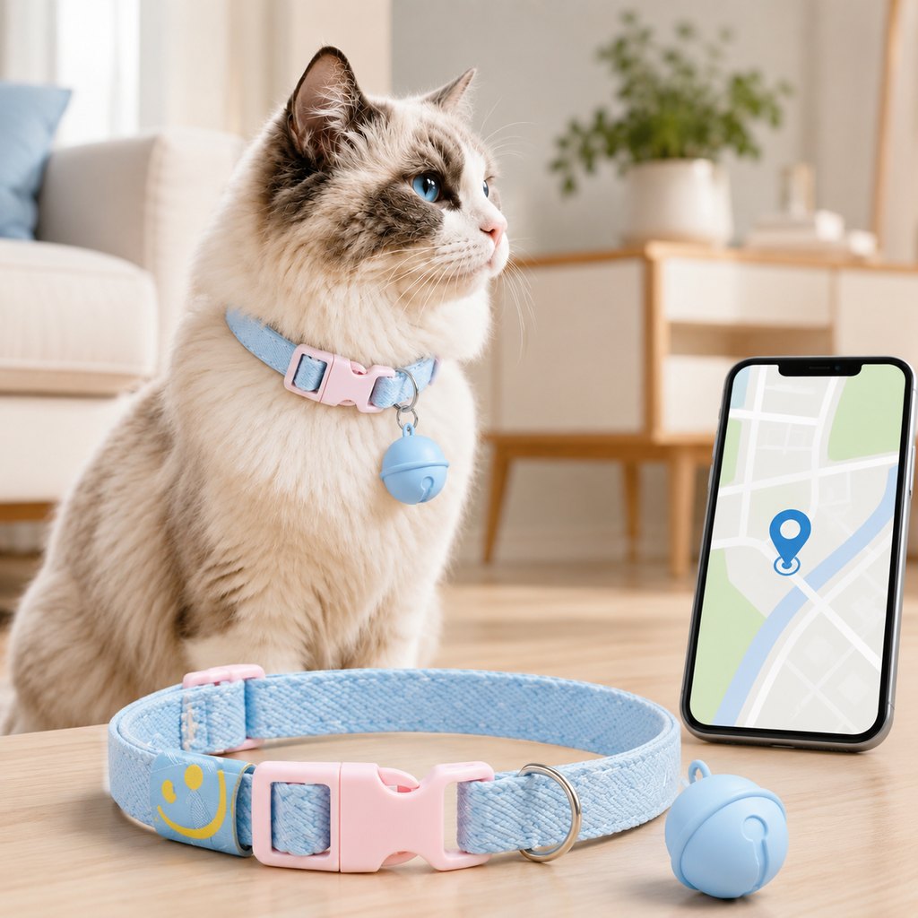 Smart Pet Tracker Bell Collar for Cats & Small Dogs - Find Hiding Pets Faster at Home, in the Yard & on Daily Walks