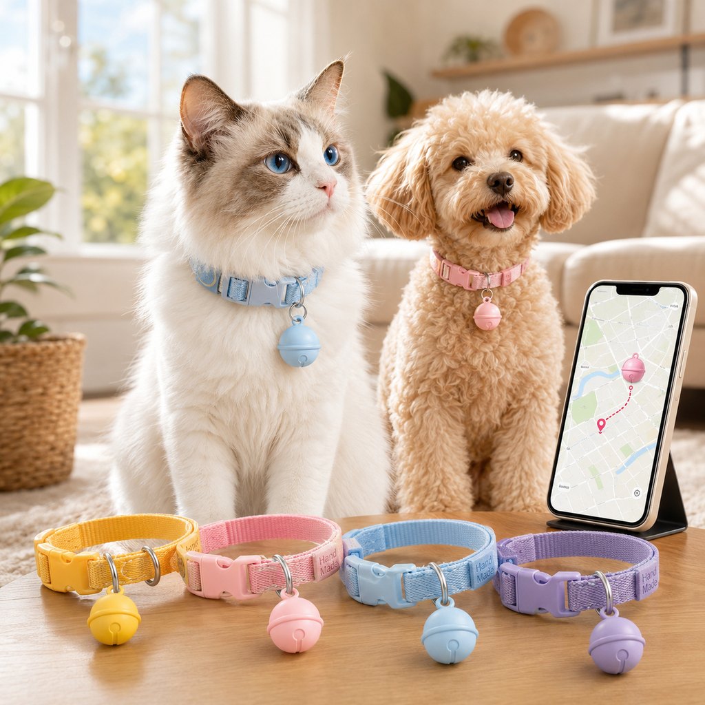Smart Pet Tracker Bell Collar for Cats & Small Dogs - Find Hiding Pets Faster at Home, in the Yard & on Daily Walks